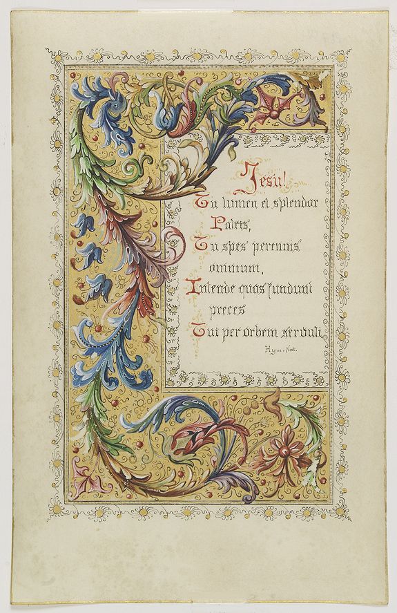 ANONYMOUS, Neo-Gothic illuminated manuscript on vellum., antique map, old maps