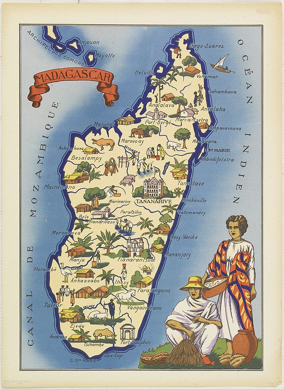 JYLBERT, Madagascar, antique map, old maps