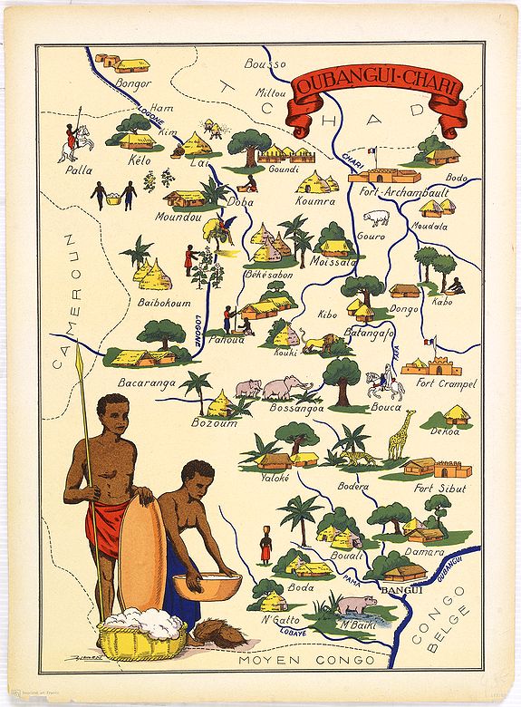 JYLBERT, Oubangui-Chari., antique map, old maps