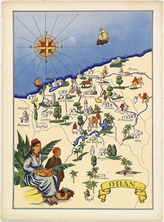 JYLBERT, Oran. (Algeria), antique map, old maps