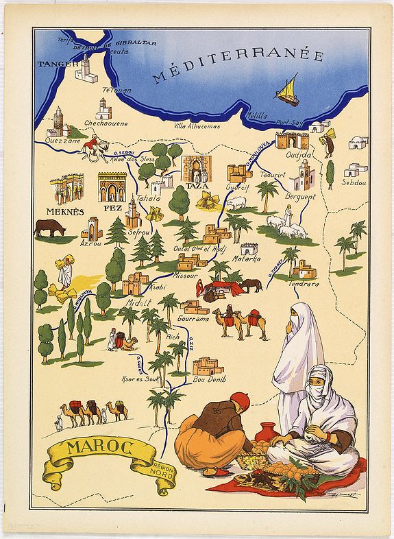 JYLBERT, Maroc., antique map, old maps