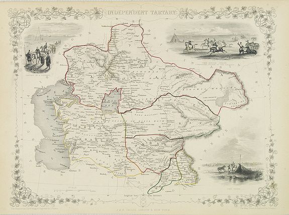 TALLIS, J., Independent Tartary., antique map, old maps