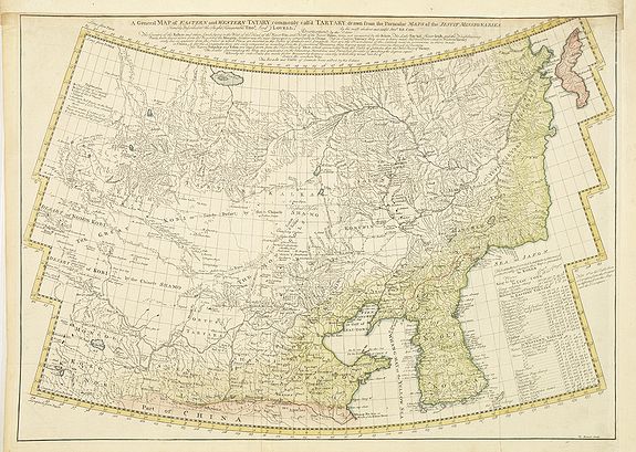 BOWEN, E., A General Map of Eastern and Western Tatary, commonly call'd Tartray, drawn from the Particular Maps of the Jesuit Missionaries. . ., antique map, old maps