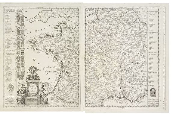 CORONELLI, V. M.,  La Francia Antica, e Moderna Dedicata., antique map, old maps
