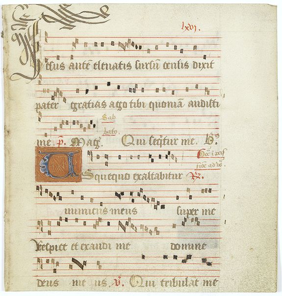 BOOK OF HOURS, Leaf on vellum from a manuscript Missal., antique map, old maps