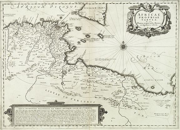 JANSSONIUS, J., Africae Propriae Tabula. In qua, Punica Regna Vides, Tyrios, et Agenoris Urbem., antique map, old maps