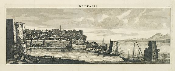 LEBRUN, C., Sattalia., antique map, old maps