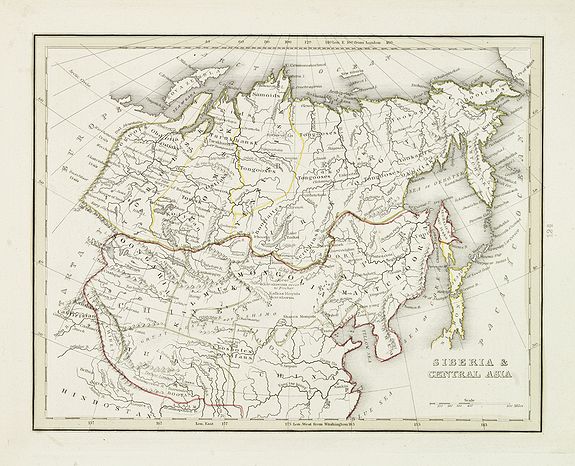 BRADFORD, T-G., Siberia & central Asia., antique map, old maps