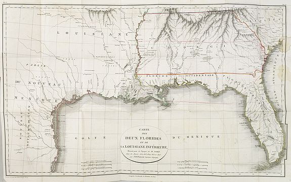 Robin, Abbe´, 1750-1794., Carte des deux Florides et de la Louisiane inférieure : dressee pour les voyages de Mr. Robin dans les annees 1802, 1803, 1804, 1805 et 1806. . ., antique map, old maps