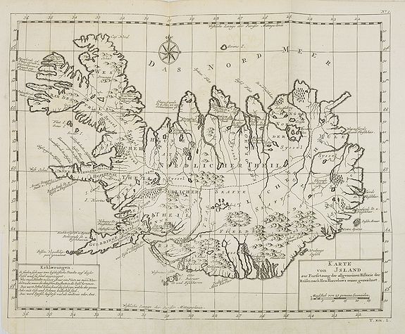 BELLIN, J.N. / ARKSTEE / MERKUS,  Karte von Island. . .  N�1., antique map, old maps