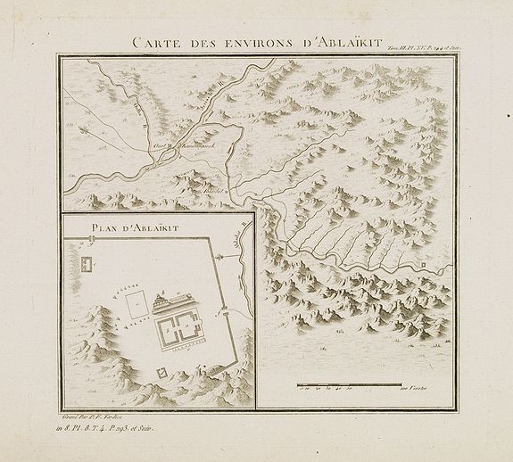 PALLAS, P.S., Carte des environs d'Ablaïkit., antique map, old maps