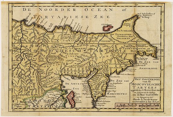 KEIZER, J. / DE LAT, J., Het oosterdeel van de Moscoviesche Tarters. . ., antique map, old maps