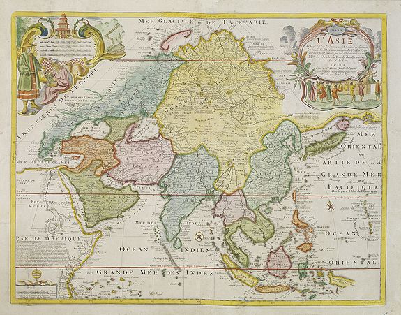 DE FER, N., L'Asie dressée selon les dernières relations et suivant les nouvelles découvertes dont les points principaux. . ., antique map, old maps