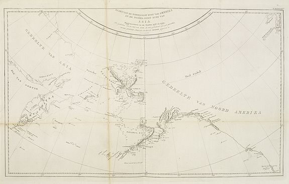COOK, J., Kaart van de noord-west kust van Amerika en de noord-oost kust van Asia. Opgenoomen in de Jaaren 1778 en 1779., antique map, old maps