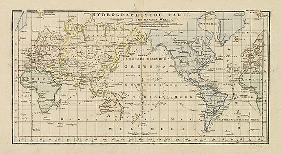 CHAMPION, J.N., Hydrographische carte der ganzen Welt., antique map, old maps