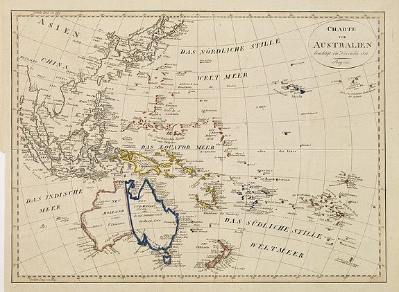 LINDER, L., Charte von Australien berichtigt im November 1812., antique map, old maps