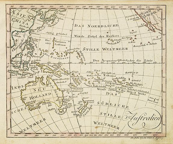 WALCH, J., Australia., antique map, old maps