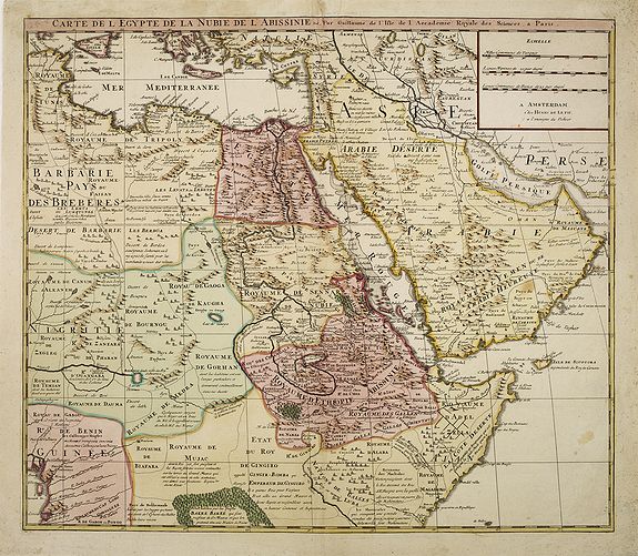 DE LETH, H., Carte de L'Egypte de la Nubie de L'Abissinie. . ., antique map, old maps