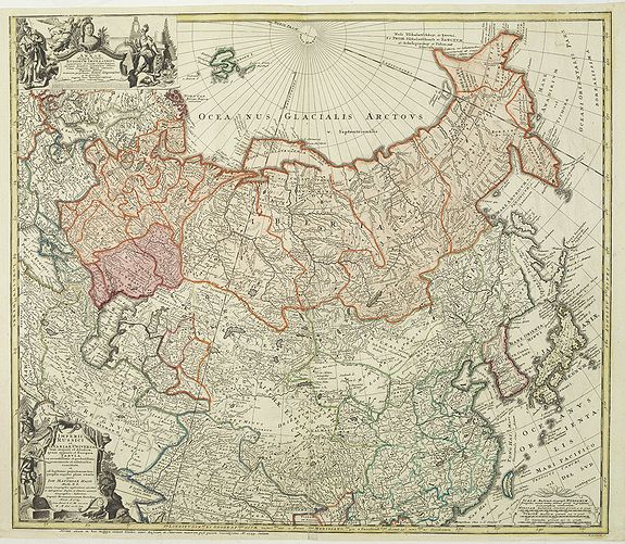 HOMANN HEIRS., Imperii Russici et Tartariae Universae tam majoris Afiaticæ quam minoris et EuropæTabula., antique map, old maps