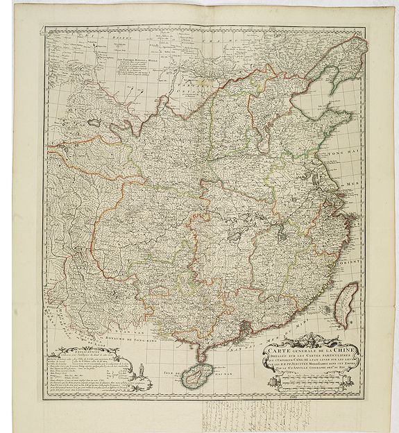 ANVILLE, J.B.D', Carte Generale de la Chine Dressée sur les Cartes Particulieres Que l' Empereur Chang-Hi a fait lever sur les lieux.., antique map, old maps
