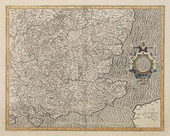 MERCATOR, G. / HONDIUS, J., Warwicum, Northhamtonia, Huntingdonia.., antique map, old maps