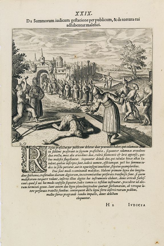 DE BRY, Th., Punishment of China., antique map, old maps