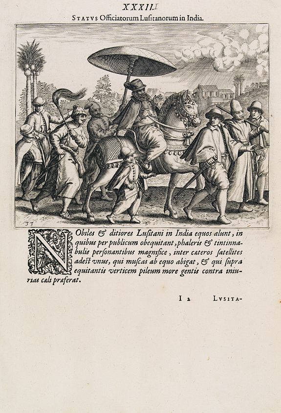 DE BRY, Th., Status Officiatorum Lusitanorum in India., antique map, old maps