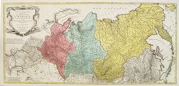 LOTTER, T.C., Carte géographique contenant le Royaume de Siberie . . ., antique map, old maps