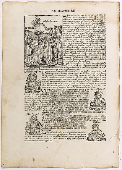 SCHEDEL, H., Sexta Etas Mundi. Folium. XCIII, antique map, old maps