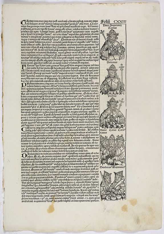 SCHEDEL, H., Sexta etas mundi. Foliu CXXIII, antique map, old maps
