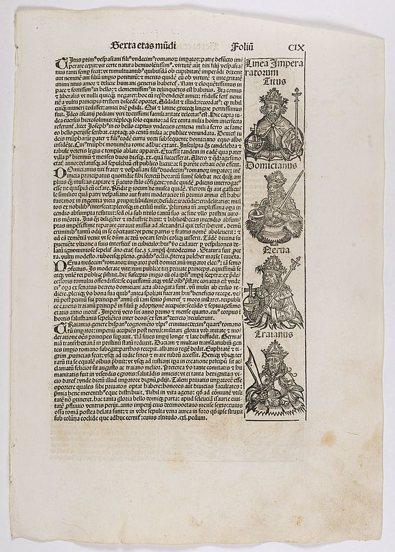 SCHEDEL, H., Sexta Etas Mundi. Folium. CIX, antique map, old maps