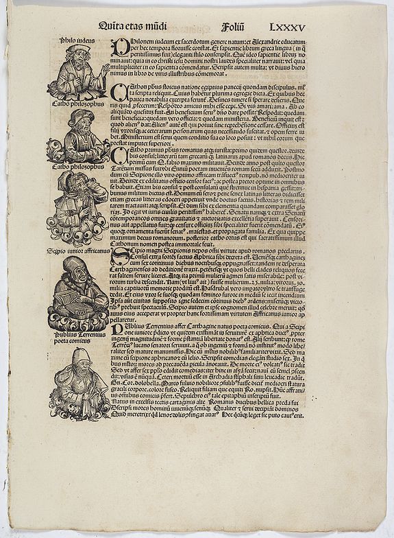 SCHEDEL, H., Quinta Etas Mundi. Folium. LXXXV., antique map, old maps