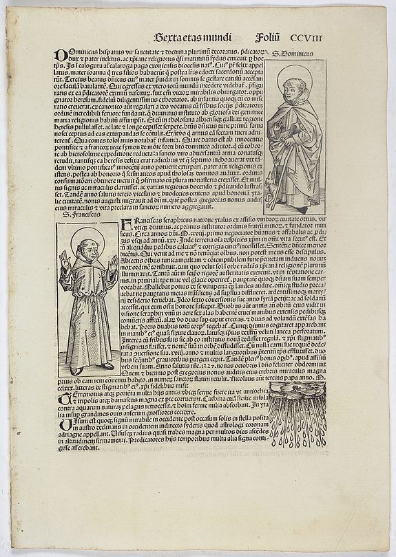 SCHEDEL, H., Sexta Etas Mundi. Folium. CCVIII, antique map, old maps
