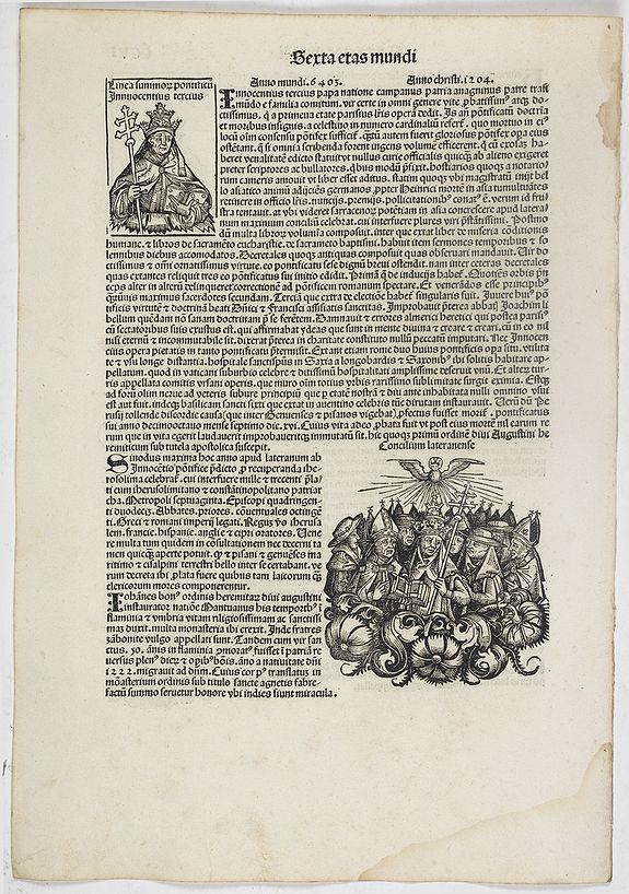 SCHEDEL, H., Sexta Etas Mundi. Folium. CCVI, antique map, old maps