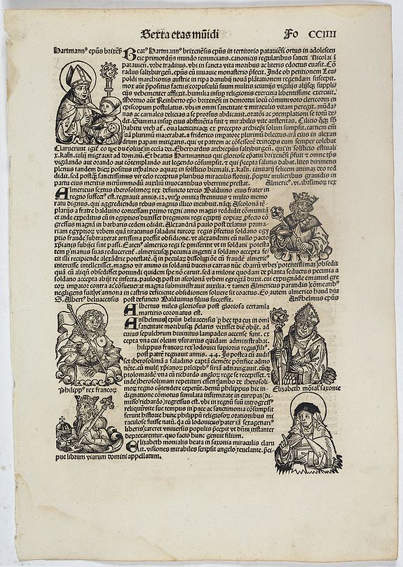 SCHEDEL, H., Sexta Etas Mundi. Folium. CCIIII., antique map, old maps