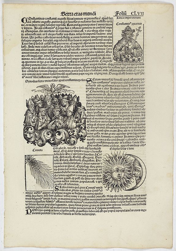 SCHEDEL, H., Sexta Etas Mundi. Folium. CLVII, antique map, old maps