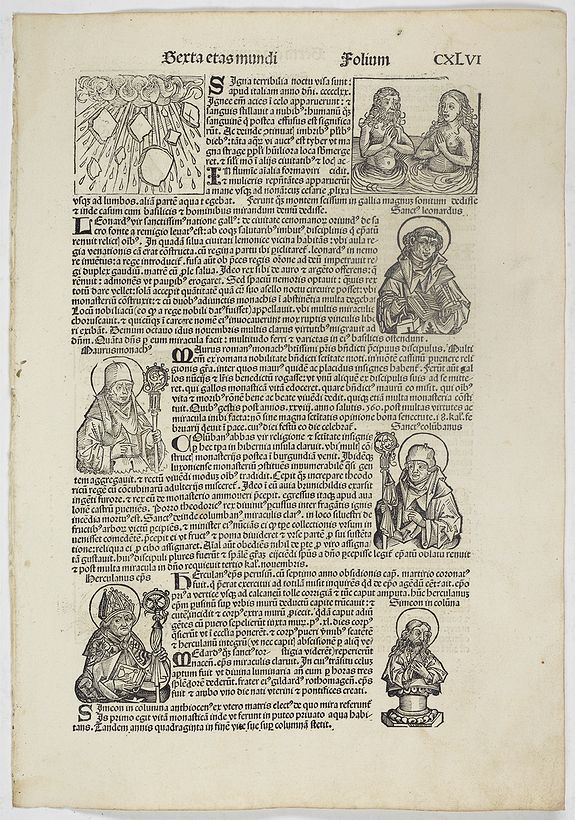 SCHEDEL, H., Sexta Etas Mundi. Folium. CXLVI, antique map, old maps