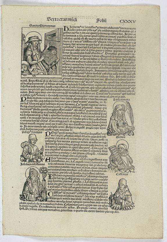 SCHEDEL, H., Sexta Etas Mundi. Folium. CXXXV, antique map, old maps