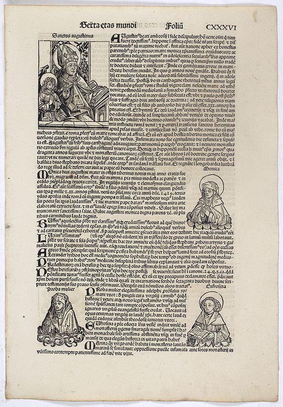 SCHEDEL, H., Sexta Etas Mundi. Folium. CXXXVI, antique map, old maps