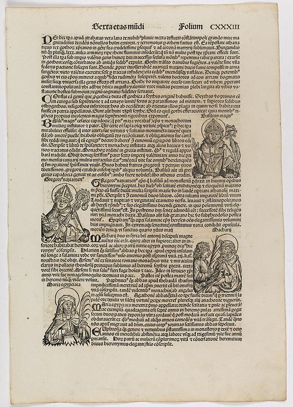 SCHEDEL, H., Sexta Etas Mundi. Folium. CXXXVIII, antique map, old maps
