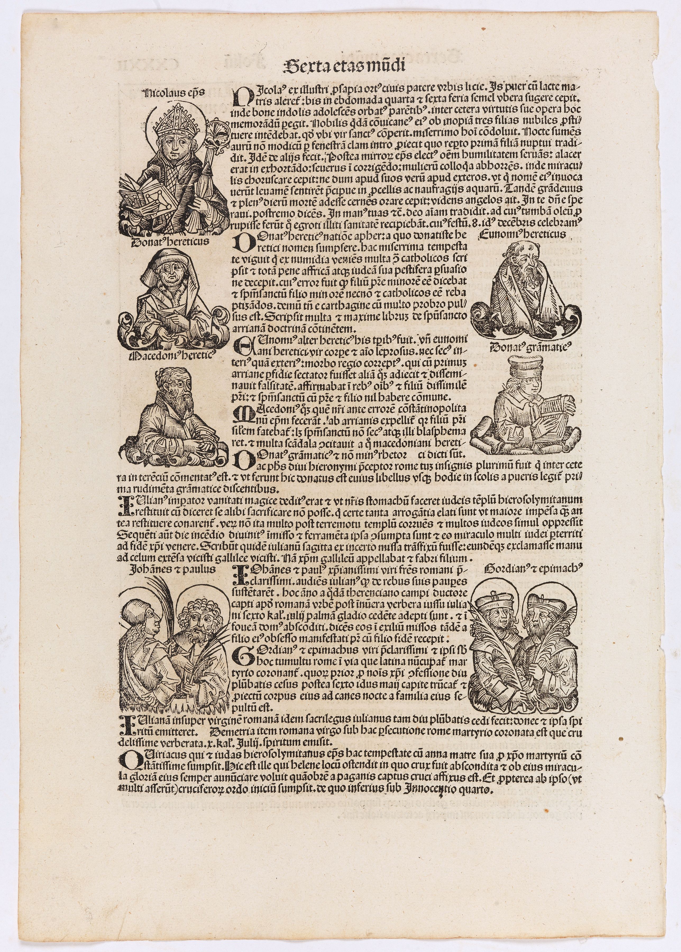 SCHEDEL, H., Sexta Etas Mundi. Folium. CXXXII, antique map, old maps