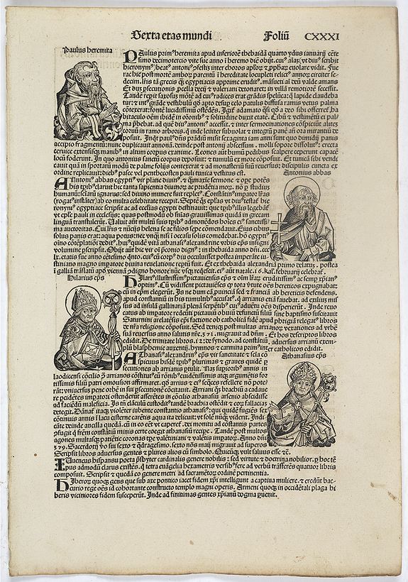 SCHEDEL, H., Sexta Etas Mundi. Folium. CXXXI, antique map, old maps
