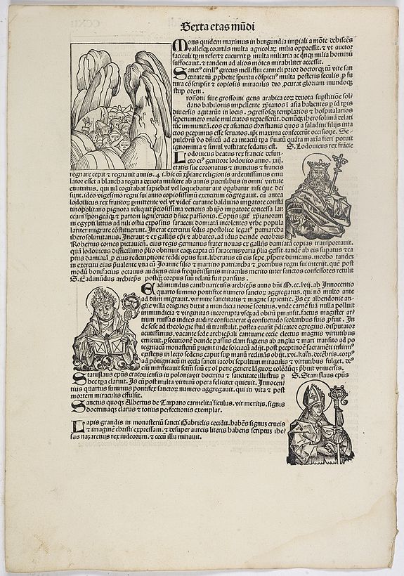 SCHEDEL, H., Sexta Etas Mundi. Folium. CCXII., antique map, old maps
