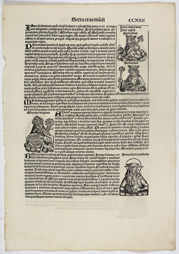 SCHEDEL, H., Sexta Etas Mundi. Folium. CCXIIII, antique map, old maps