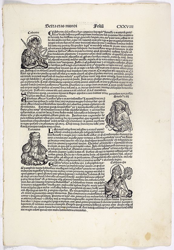 SCHEDEL, H., Sexta Etas Mundi. Folium. CXXVIII, antique map, old maps