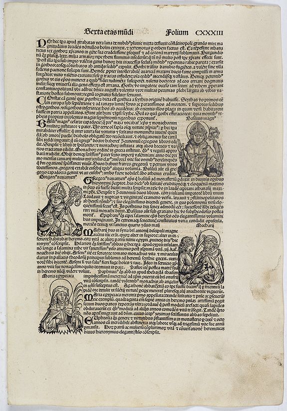 SCHEDEL, H., Sexta Etas Mundi. Folium. CXXXIII, antique map, old maps