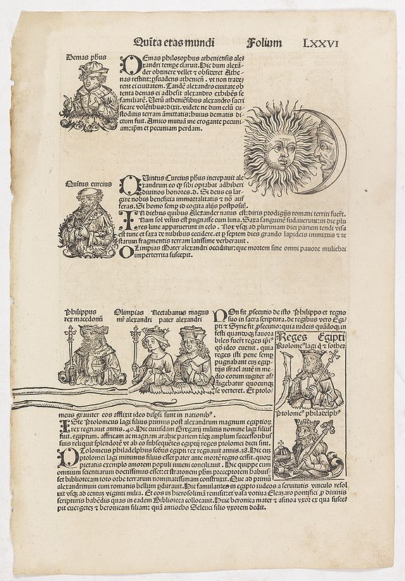 SCHEDEL, H., Quinta Etas Mundi. Folium. LXXVI, antique map, old maps