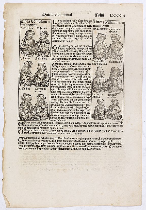 SCHEDEL, H., Quinta Etas Mundi. Folium. LXXXIII, antique map, old maps