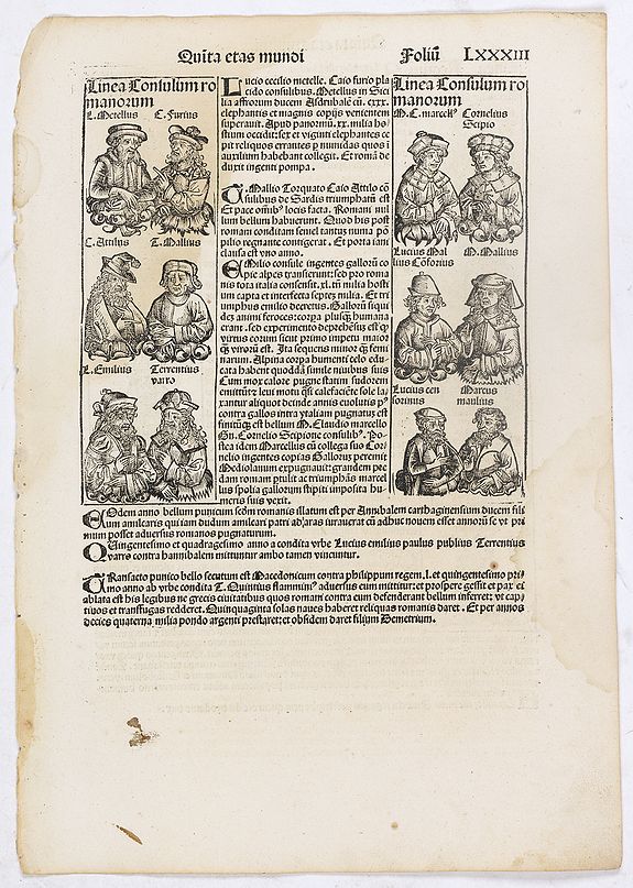 SCHEDEL, H., Quinta Etas Mundi. Folium. LXXXIII, antique map, old maps