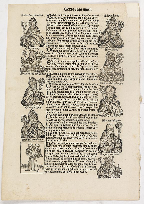 SCHEDEL, H., Sexta Etas Mundi. Folium. CLXXXII, antique map, old maps